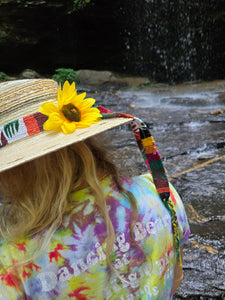 Handmade Guatemalan Palm Hat with Earthtone Brim