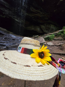 Handmade Guatemalan Palm Hat with Earthtone Brim