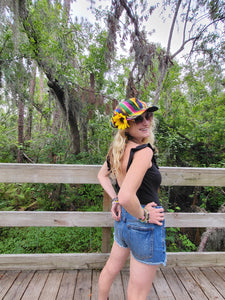 Rainbow Rasta NewsBoy Hat