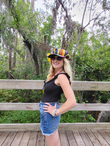 Rainbow Rasta NewsBoy Hat