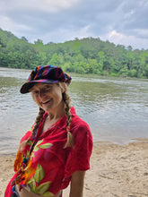 Load image into Gallery viewer, Earth Tone Rainbow Guatemalan Rasta Newsboy Cap