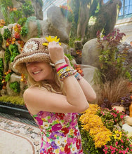 Load image into Gallery viewer, Brown Fall Flower Straw Hat