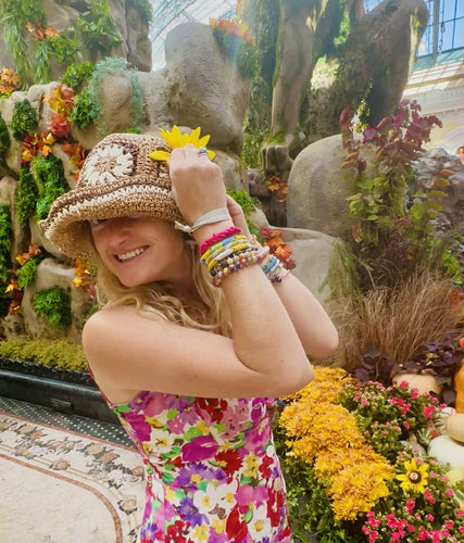 Brown Fall Flower Straw Hat