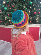 Load image into Gallery viewer, Chevron Crochet Rainbow Star Crochet Bucket Hat