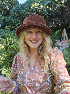 Knit brown Bucket Hat