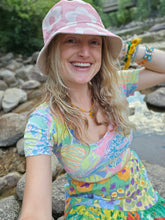 Load image into Gallery viewer, Baby Pink Flower Power Bucket hat