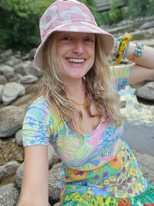 Baby Pink Flower Power Bucket hat