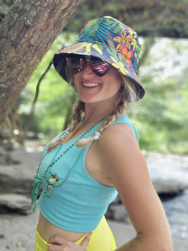 Tropical Navy Bucket Hat