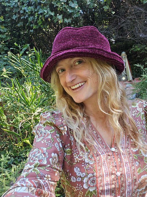 Knit Burgandy Bucket Hat