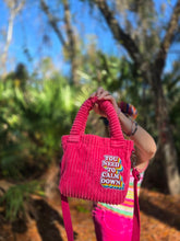 Load image into Gallery viewer, Pink "You need to Calm Down" Courdoroy Handbag