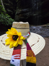 Load image into Gallery viewer, Handmade Guatemalan Palm Hat with Earthtone Brim