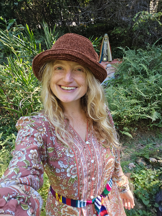 Knit brown Bucket Hat