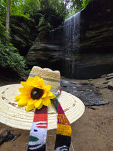 Load image into Gallery viewer, Handmade Guatemalan Palm Hat with Earthtone Brim