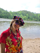 Load image into Gallery viewer, Earth Tone Rainbow Guatemalan Rasta Newsboy Cap