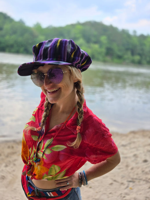 Purple Newsboy Rasta Hat