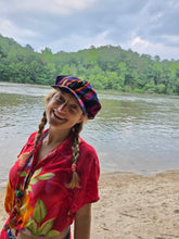 Load image into Gallery viewer, Earth Tone Rainbow Guatemalan Rasta Newsboy Cap