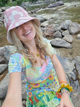 Load image into Gallery viewer, Baby Pink Flower Power Bucket hat