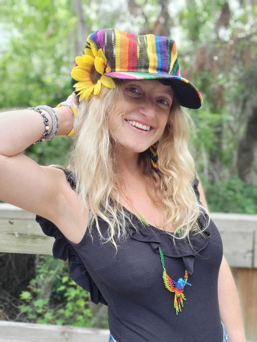 Rainbow Rasta NewsBoy Hat