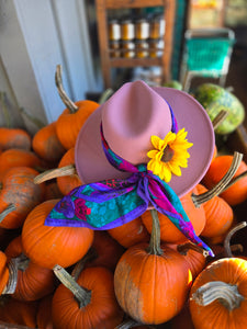 Wide Brimed Fall Lavendar Fedora