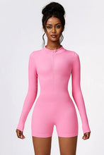 Load image into Gallery viewer, Half Zip Long Sleeve Active Romper