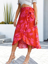 Load image into Gallery viewer, Floral Tied Ruffled Skirt