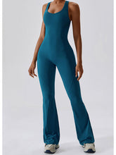 Load image into Gallery viewer, Cutout Wide Strap Bootcut Active Jumpsuit