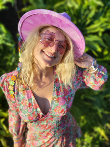 Playful Pastel Purple Tie Dye Cowgirl Fedora