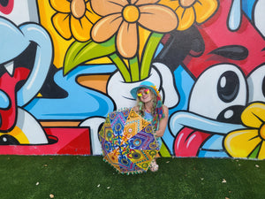 Embroidered Rainbow Parasol