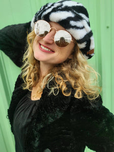 Zebra Fuzzy Hat