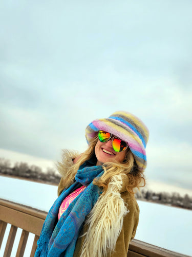 Pastel Bright Stripe Wide Brim