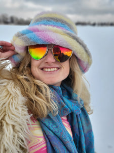 Pastel Bright Stripe Wide Brim