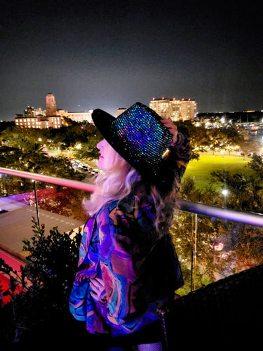 Iredescent Sparkly Disco Diva Hat