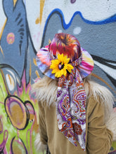 Load image into Gallery viewer, Tie Dye Cheshire Sunflower Mad Hatter