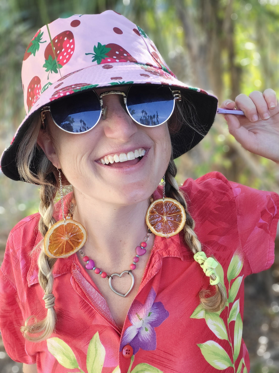 Long chain Orange Earrings