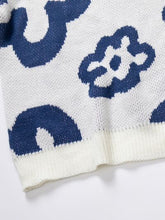 Load image into Gallery viewer, Flower Pattern Round Neck Long Sleeve Sweater