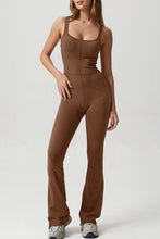 Load image into Gallery viewer, Square Neck Sleeveless Sports Jumpsuit