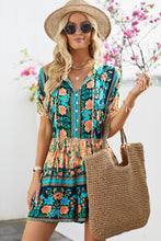 Load image into Gallery viewer, Floral Multicolored Tie-Neck Romper