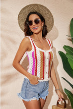 Load image into Gallery viewer, Striped Scalloped Trim Knit Tank