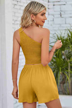 Load image into Gallery viewer, Smocked One-Shoulder Sleeveless Top and Shorts Set