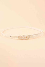Load image into Gallery viewer, Flower Decor Skinny PU Belt