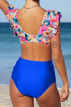 Load image into Gallery viewer, Two-Tone Flutter Sleeve Two-Piece Swimsuit