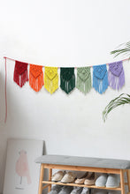 Load image into Gallery viewer, Rainbow Fringe Macrame Banner