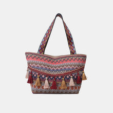 Load image into Gallery viewer, Printed Tassel Detail Tote Bag