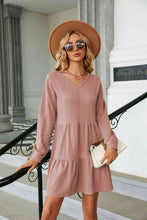 Load image into Gallery viewer, V-Neck Long Sleeve Mini Dress