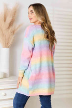 Load image into Gallery viewer, Woven Right Multicolored Gradient Open Front Longline Cardigan