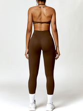 Load image into Gallery viewer, Twisted Halter Neck Bra and High Waist Leggings Active Set