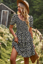 Load image into Gallery viewer, Smocked Sweetheart Neck Flounce Sleeve Mini Dress