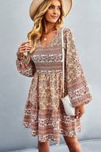 Load image into Gallery viewer, Bohemian V-Neck Balloon Sleeve Dress