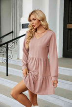 Load image into Gallery viewer, V-Neck Long Sleeve Mini Dress