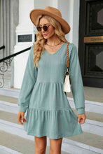 Load image into Gallery viewer, V-Neck Long Sleeve Mini Dress